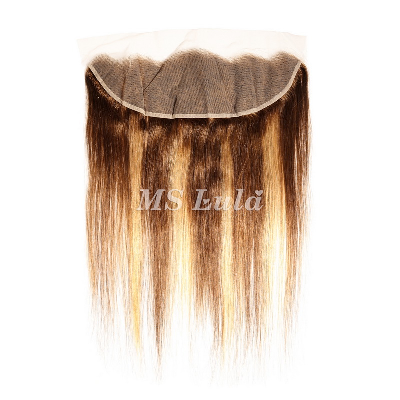 Straight #4/27 Highlight Virgin Human Hair 4x4 13x4 Transparent Lace Closure/Frontal - 图片 7